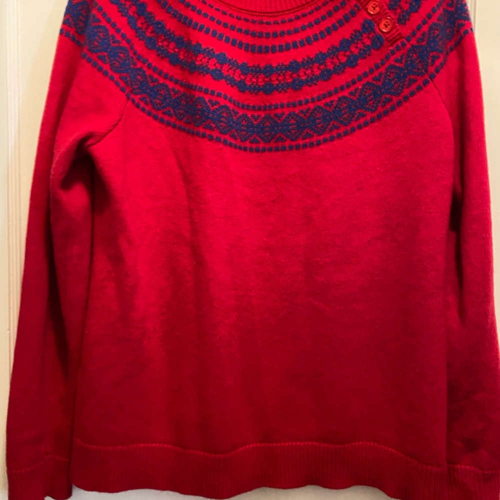 Red Talbots Fair Isle Sweater